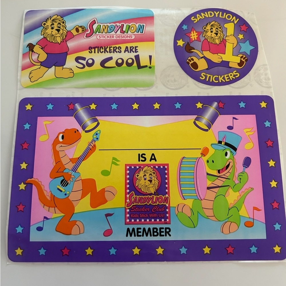 Vintage 1990s super rare sandylion stickers for members